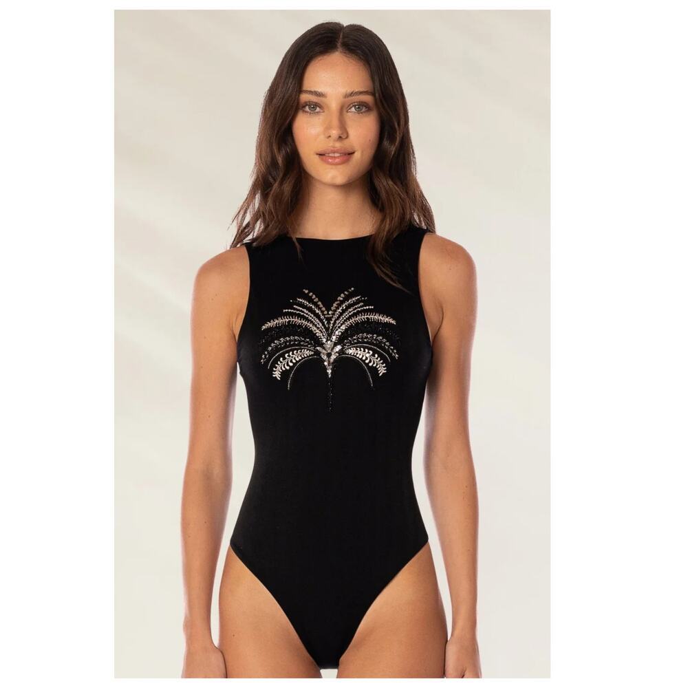 NEW Maaji Midnight Palm Atenea Reversible One-Piece Swimsuit Size Large